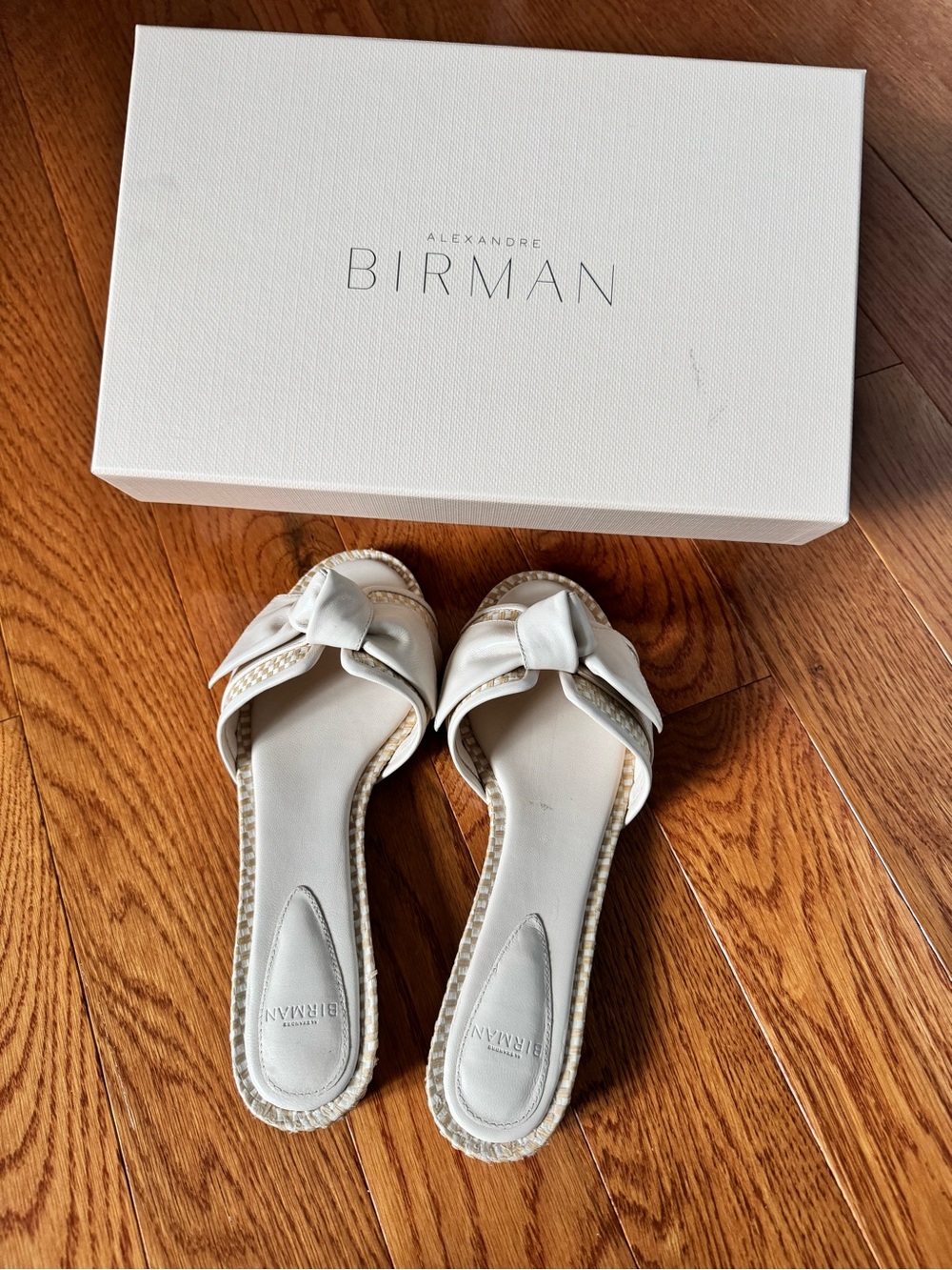Alexandre Birman Ivory Knot Espadrille Slide Sandals